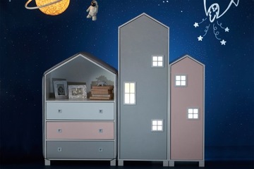 МОЛОДЕЖНЫЙ КОМПЛЕКТ МЕБЕЛИ белый/розовый/серый