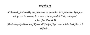 Pamiątka I KOMUNII ŚWIĘTEJ BIERZMOWANIA Podziękowanie dla CHRZESTNYCH