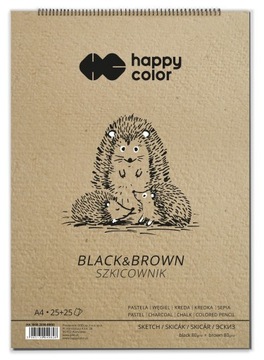 Szkicownik A4 50k czarny / szary Blok Happy color
