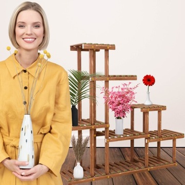 ДЕРЕВЯННАЯ ПОДСТАВКА ДЛЯ ЦВЕТОВ ПОЛКА ДЛЯ ЦВЕТОВ 95 СМ ПРОЧНАЯ МНОГОЯРУСНАЯ