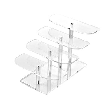 .Acrylic Eyeglasses Frame Stand, Transparent Storage Multi 4 Tiers Flat