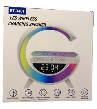 Светодиодная лампа Зарядное устройство QI RGB-динамик РАДИО ЧАСЫ