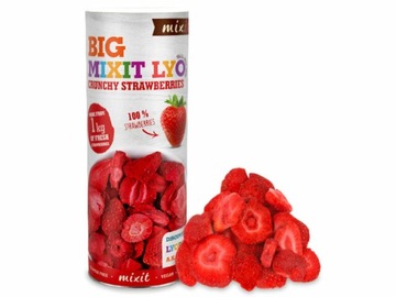 MIXIT DUŻE CHRUPIĄCE TRUSKAWKI LIOFILIZOWANE SUSZONE MROZEM PRZEKĄSKA 100g