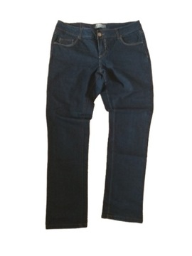 GRANATOWE CIEŃSZY JEANS SPODNIE DENIM R.40/42