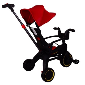 Складной трехколесный велосипед с направляющей