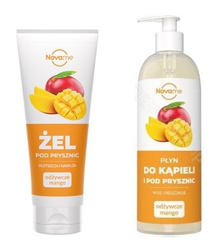 NOVAME ZESTAW MANGO ŻEL POD PRYSZNIC 250ml + PŁYN DO KĄPIELI 500ml