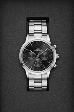Daniel Wellington zegarek Iconic Chronograph damski kolor srebrny DW0010064