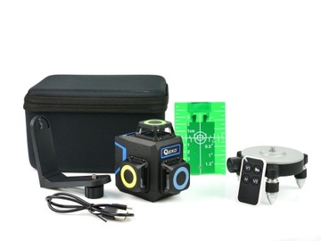 Laser samopoziomujący 3D 360 12x zielone linie