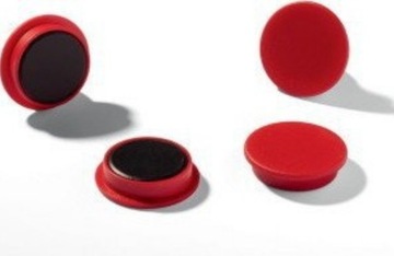 Magnesy do tablicy na lodówkę 15mm 10szt czerwone