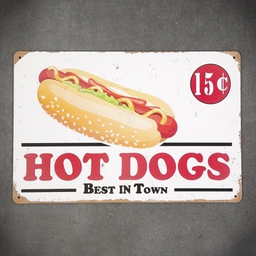 Tabliczka dekoracyjna metalowa HOT-DOG BEST