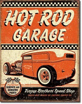 Metalowy szyld USA Hot Rod Garage