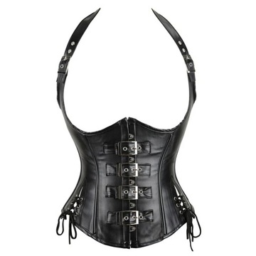 Women's PU Leather Halter Shoulder Straps Underbus