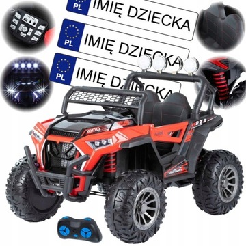 pojazd MONSTER 4x12V pilot MP3 skóra miękkie koła
