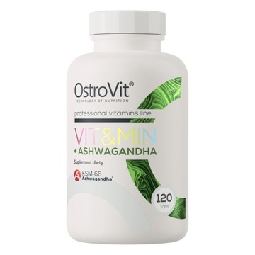 OstroVit VIT&MIN Ashwagandha WITAMINY PAMIĘĆ STRES 120 tabs