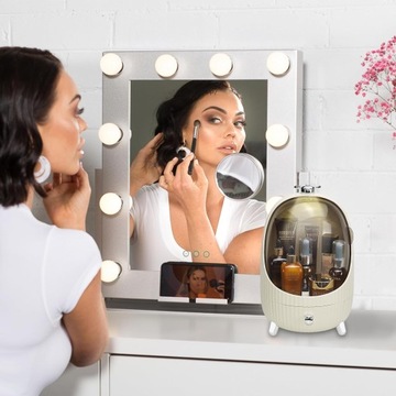 Ideallife Органайзер для хранения косметики со светодиодной подсветкой белого цвета (М)