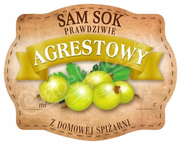 SOK AGRESTOWY - Etykieta, naklejka 10x