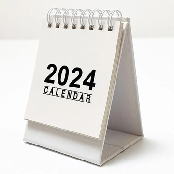 Мини-настольный календарь на 2024 год. Простой английский календарь-книжка с наклейками на каждый день.