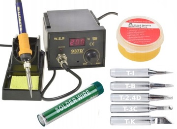 Stacja lutownicza HOTAIR WEP 937D+ 75W + Groty, cyna, pasta