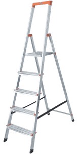 Krause drabina alu. Solidy 5; 4 szcz. + plat.