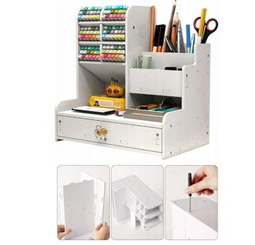 ORGANIZER NA BIURKO SZUFLADY PRZYBORNIK Z SZUFLADĄ PÓŁKA BIURKOWY NA OŁÓWKI