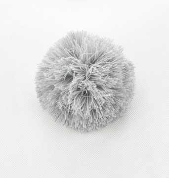 Pompon włóczkowy 10 cm średnicy Akryl Szary