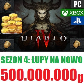 500.000.000 GOLD SEZON 4 DIABLO 4 LOOT REBORN WSZYSTKIE PLATFORMY