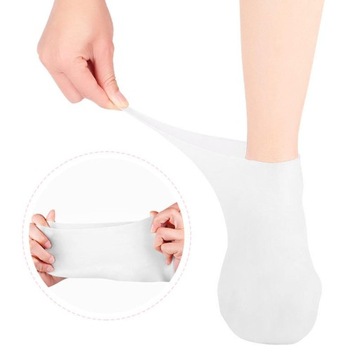 Силиконовые увлажняющие гелевые носки на высоких каблуках, белые S