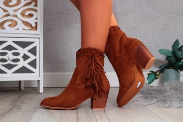 ЖЕНСКИЕ КОВБОЙСКИЕ БОТИНКИ ЗАМШЕВЫЕ ВЫСОКИЕ БОТИНКИ