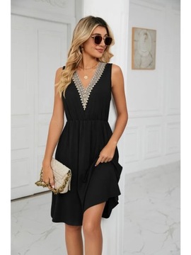 Women's Pleated Waistless Sleeveless Dress Simple