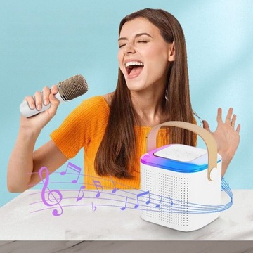 Mikrofon KARAOKE głosnik bluetooth zestaw dla dzieci LED DZIEŃ DZIECKA