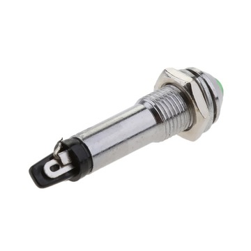 Светодиодный индикатор панельный 12В 8мм, одиночный, зеленый