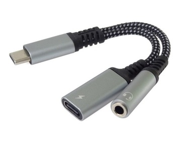 PREMIUMCORD KABEL USB-C TYP-MINI JACK 3,5mm adapter AUDIO z zasilanie USB-C