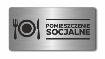 POMIESZCZENIE SOCJALNE | Tabliczka informacyjna, nierdzewna | Druk UV