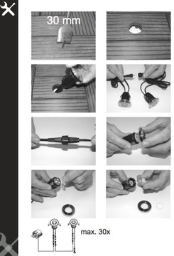 Светодиодная лампа, водонепроницаемая IP67, встроенная, 12 В/0,5 Вт