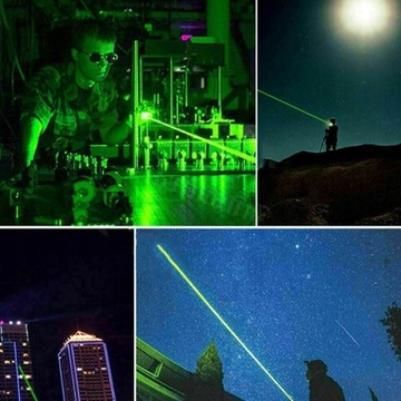 POTĘŻNY LASER ZIELONY WSKAZNIK LASEROWY WIELKA AKU + ŁADOWARKA I NAKŁADKA