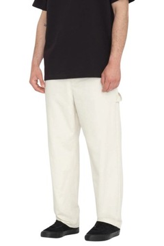 Spodnie męskie proste VOLCOM KRAFTSMAN PANT bawełniane białe r. 32