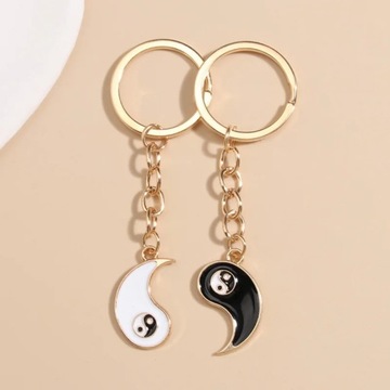 Klucze Yin Yang Tai Chi brelok BFF najlepsi przyjaciele para pasujące