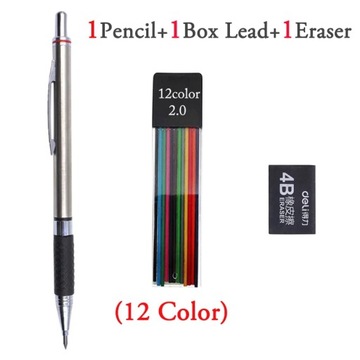 2H HB 2B Свинец 0,5 0,7 0,9 2,0 Механический автоматический карандаш из сплава с