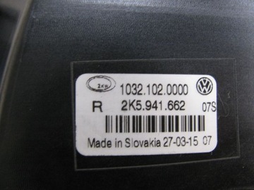 VW CADDY HALOGEN PRAVÝ ORIG. 2K5941662