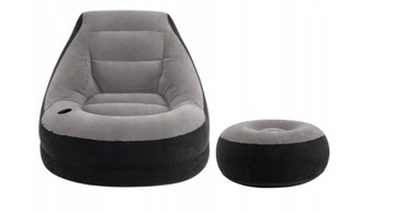 Sofa Nadmuchiwana Fotel Dmuchany Materac Jednoosobowy Intex + Podnóżek