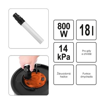 ПЫЛЕСОС ДЛЯ ЗОЛА КАМИНА И ГРИЛЯ 18Л 800ВТ