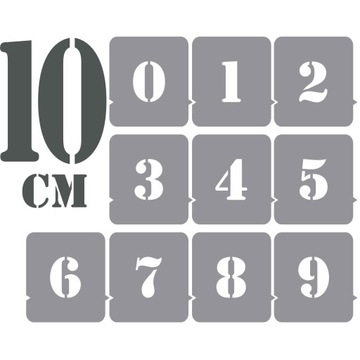 Szablony malarskie Cyfry 10 cm wielorazowe