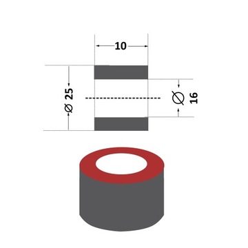 Tulejka dystansowa M16/h10 do kosiarek bijakowych