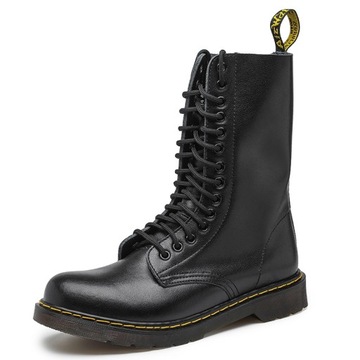 40 GLANY BOTKI OFICERKI DR COMBAT BOOTS SKÓRZANE TRAPERKI KOZAKI 14 DZIUREK