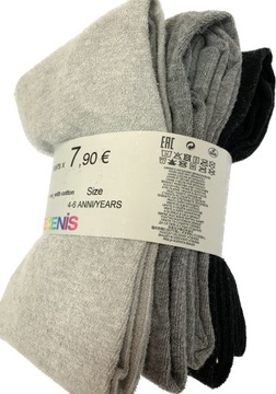 TEZENIS rajstopy 3 PARY kryjące BAWEŁNA 120-126 cm