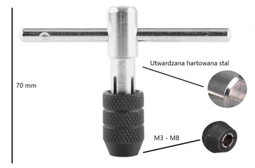 ZESTAW GWINTOWNIKÓW M5X0.80mm + POKRĘTŁO UCHWYT