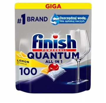 FINISH QUANTUM ALL IN ONE LEMON 100 KAPSUŁKI DO ZMYWARKI TABLETKI + GRATIS!