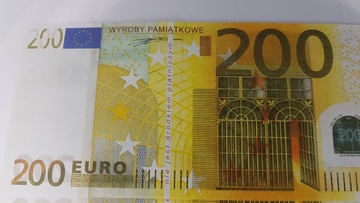 Банкноты 200 ЕВРО для развлечения и обучения, упаковка 100 штук + БЕСПЛАТНО