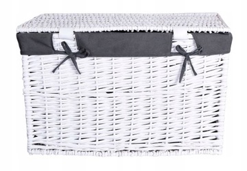 Плетеный сундук 76х46х46 см - 160л - бело-серый