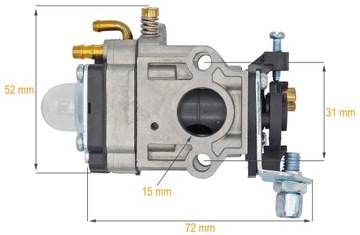 КАРБЮРАТОР ДЛЯ БЕНЗИНОВЫХ ТРИММЕРОВ NAC DEMON 15 мм, ЗАПЧАСТИ BRITCHER ОРИГИНАЛ